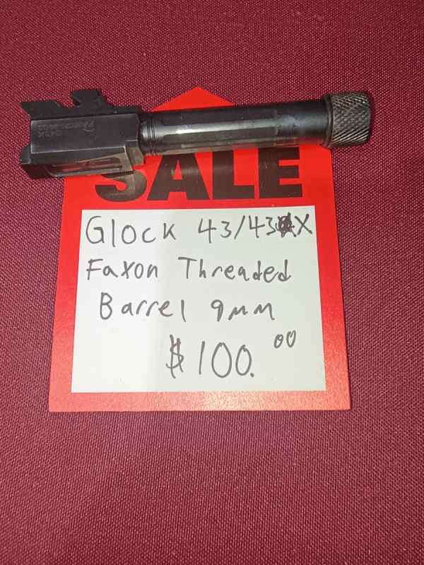 Faxon Glock 43 43X G43 G43x Threaded Match Barrel