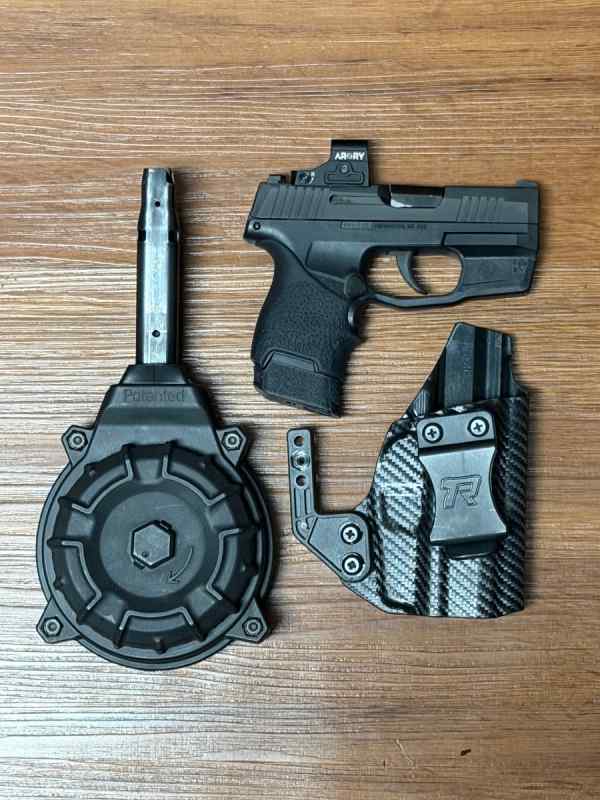 Sig P365 laser/holster and mag drum